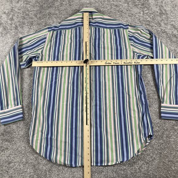 Tailorbyrd Button Up Shirt Mens Large Golf Chunky Stripe Colorful Spring Preppy - Picture 9 of 13